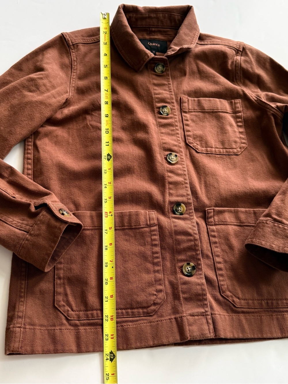 Quince Women's Organic Comfort Stretch Chore Jacket Rust Small S NWOT - Picture 12 of 13